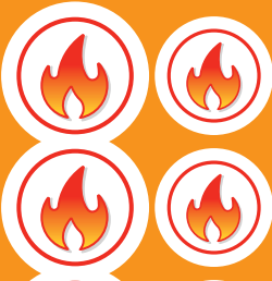 SafeHome Stickers- Heat Caution